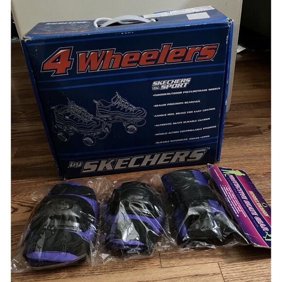 Skechers Sport 4 Wheelers Roller Skates Navy/Pink Women’s Size 6. NIB + Guards - Picture 1 of 8